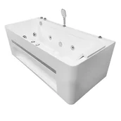Wanny z hydromasażem - Przyścienna wanna z hydromasażem prostokątna konglomerat 150x75 cm MO-1803 - miniaturka - grafika 1