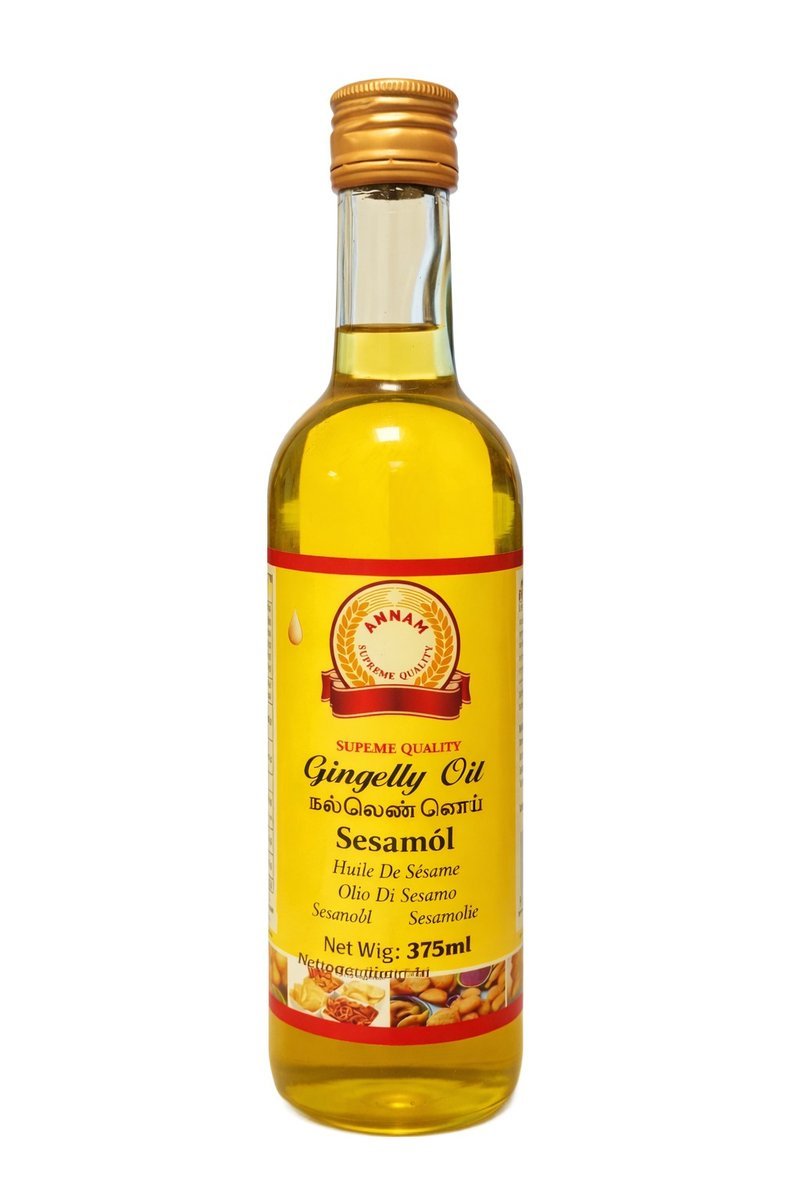 Olej sezamowy Annam Gingelly Oil 375ml - tłoczony na zimno nierafinowany