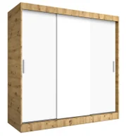 Szafy - Szafa przesuwna 200 cm dąb artisan + biały P2-M34 - miniaturka - grafika 1