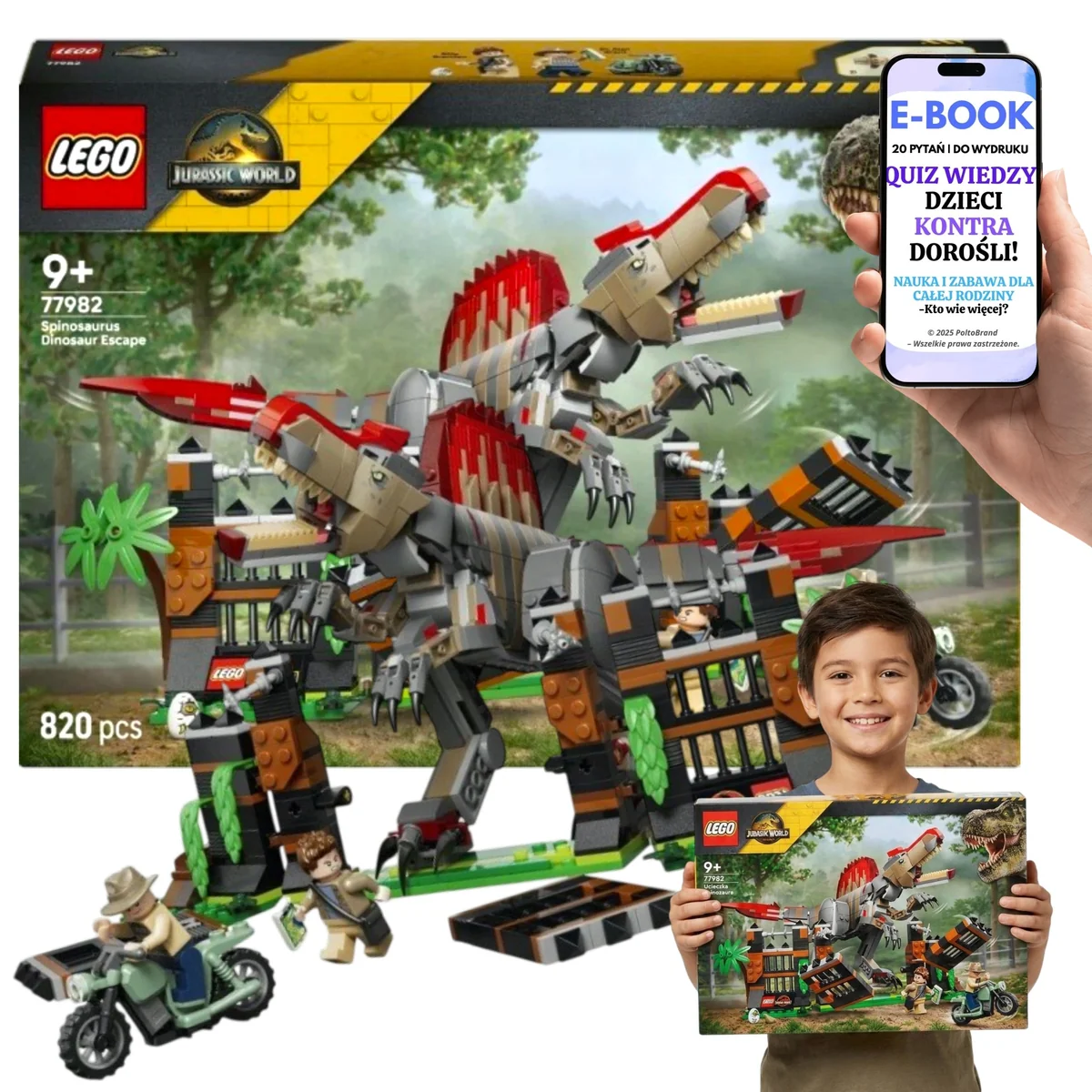 LEGO Jurassic World Ucieczka Spinozaura 820el 9+ 77982