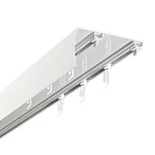 Karnisze - Szyna sufitowa DECASTYL z osłoną ślizgi z agrafkami podwójna 200 cm Biały - miniaturka - grafika 1