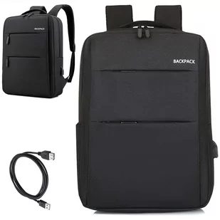 Plecak torba na laptopa 15,6" duży wodoodporny z portem USB Unisex 44x34x13cm Alogy Backpack Czarny - Torby fotograficzne i futerały - miniaturka - grafika 14