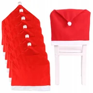 Ozdoby bożonarodzeniowe - ŚWIĄTECZNE POKROWCE NA KRZESŁA CZAPKA MIKOŁAJA DEKORACJA KOMPLET 6SZT - miniaturka - grafika 1