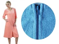 Szlafroki damskie - Szlafrok damski na suwak zamek 3XL XXXL PLUS SIZE Frotte Błękitny - miniaturka - grafika 1