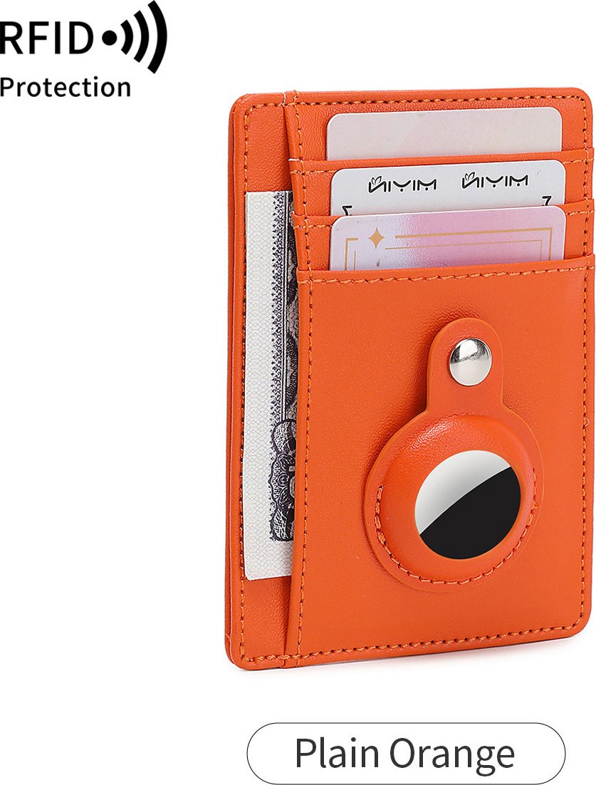 INF Elegancki portfel na karty z blokadą RFID i lokalizatorem Airtag Pomarańczowy