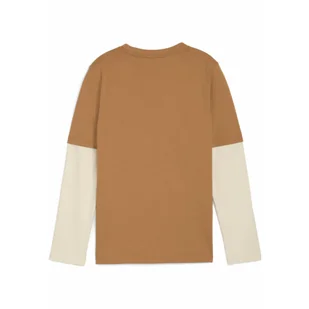 Młodzieżowa warstwowa koszulka MID90s z długim rękawem PUMA Melted Caramel Brown - Odzież sportowa dziecięca - miniaturka - grafika 1