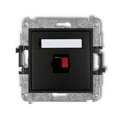 Gniazdka elektryczne - Mechanizm gniazda głośnikowego pojedynczego czarny mat 12MGG-1 Karlik Mini - miniaturka - grafika 1