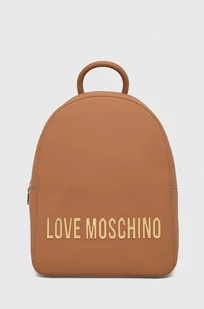 Love Moschino plecak damski kolor brązowy mały z aplikacją - Plecaki - miniaturka - grafika 1