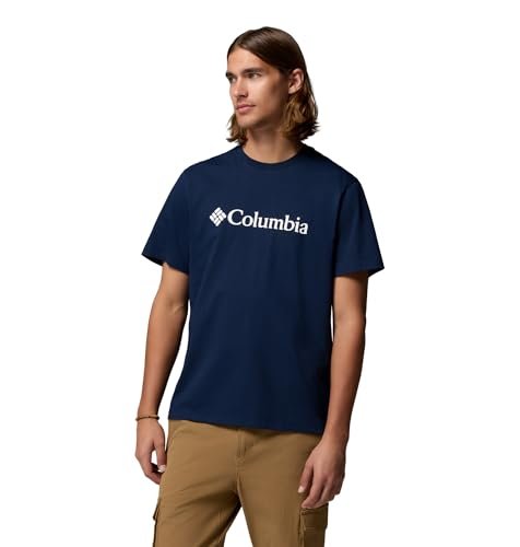 Columbia Męska koszulka z logo Basic z krótkim rękawem, Collegiate Navy/Gem Columbia, XXL