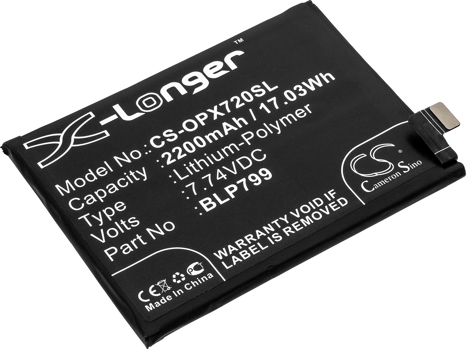 TECHTEK Baterie kompatybilny z [OPPO] R2121, Realme X7 Pro 5G, RMX2121, V1938, V1938A, V1938C, V1938CT, V1938T, X30 5G, X30 Pro 5G zastępuje BLP799