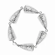 Bransoletki - Srebrna bransoletka z cyrkoniami ażurowa róża pr925 - miniaturka - grafika 1