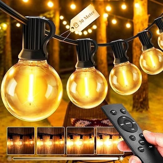 NoName Girlanda świetlna 30 m G40, łańcuch lampki do ogrodu 40+2 diody LED
