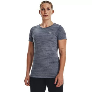Koszulki sportowe damskie - Damska koszulka treningowa Under Armour UA Tech Tiger SSC - szara - UNDER ARMOUR - grafika 1