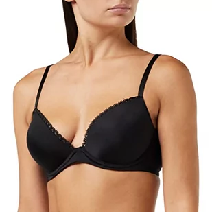 Calvin Klein - Wygodny biustonosz push-up - Picot koronkowe wykończenie - Regulowane paski na ramiona - 77% poliamid 23% elastan, Czarny, 70E - Biustonosze - miniaturka - grafika 1