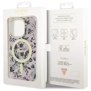 Guess GUHMP14LHCFWSP do Apple iPhone 14 Pro 6.1" różowy/pink hardcase Flower MagSafe - Etui i futerały do telefonów - miniaturka - grafika 8