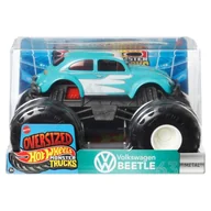 Samochody i pojazdy dla dzieci - Hot Wheels Monster Trucks Oversized Duży Pojazd Samochodzik 1:24 Volkswagen Beetle 3+ - miniaturka - grafika 1