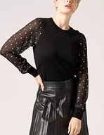 Swetry damskie - Naf Naf Damski sweter Marisa, czarny, XL (DE) - miniaturka - grafika 1