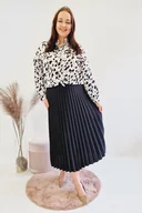 Spódnice - Długa Spódnica Maxi Plisowana Czarna UNI - miniaturka - grafika 1