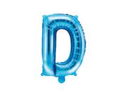 Balony i akcesoria - Party Deco Balon foliowy litera "D" niebieska - 35 cm FB2M-D-001 - miniaturka - grafika 1