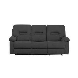 Beliani Sofa trzyosobowa tapicerowana ciemnoszara rozkładana BERGEN - Sofy i kanapy - miniaturka - grafika 1