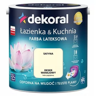 Dekoral Farba satynowa $201azienka i Kuchnia deser waniliowy 2 5 l 390800 - Farby wewnętrzne - miniaturka - grafika 1