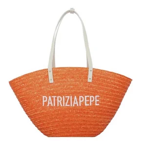 Patrizia Pepe Summer Straw Shopper Bag 51 cm pomarańczowy - Torebki damskie - miniaturka - grafika 1