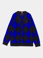 Swetry damskie - Tommy Hilfiger Kardigan KB0KB08622 Granatowy Regular Fit - miniaturka - grafika 1