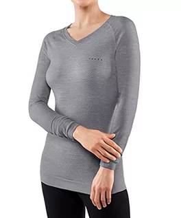 Koszulki i topy damskie - Falke Damska koszulka z długim rękawem Wool-Tech Light Grey-Heather, L 33463 - grafika 1