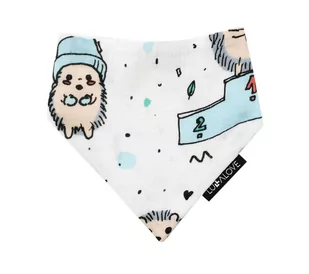 Lullalove : Apaszka/śliniaczek z muślinu jeże niebieskie - Śliniaki i fartuszki - miniaturka - grafika 1