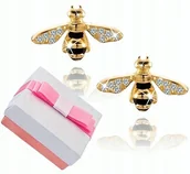 Biżuteria dla dzieci - Srebrne kolczyki pszczółki pozłacane 925 dla dziewczynki dla dziecka - miniaturka - grafika 1