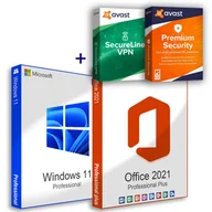 Systemy operacyjne - Microsoft Windows 11 Pro (OEM) + Office 2021 Professional Plus (Aktywacja online) + Avast SecureLine VPN (1 urządzenie / 1 rok)+Avast Premium Security (1 urządzenie / 1 rok) Home Office Pack - miniaturka - grafika 1