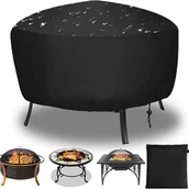 Pokrowce na grilla - Pokrowiec ochronny na okrągłe palenisko, ściągacz, wodoodporny, wiatroszczelny, odporny na promieniowanie UV, tkanina Oxford, 80 x 65 cm, do piekarnik - miniaturka - grafika 1