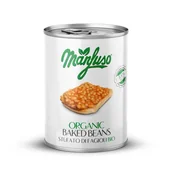 Warzywa w marynacie - MANFUSO Fasola biała w sosie pomidorowym BIO 400 g - miniaturka - grafika 1