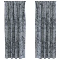 Zasłony - vidaXL Zasłona z zasłonami 2 pcs Srebrny szary 245 x 140 cm Aksamit - miniaturka - grafika 1