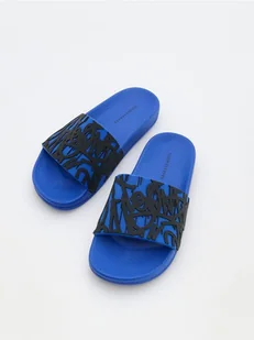 Reserved - Klapki z aplikacją - granatowy - Buty dla chłopców - miniaturka - grafika 1