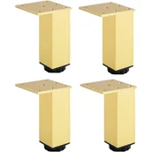 Zawiasy, okucia i inne akcesoria - Nogi meblowe aluminiowe regulowane, zestaw 4 szt., do mebli, sof i stołów, złote, 10 cm (zakres regulacji 100-118 mm) - miniaturka - grafika 1