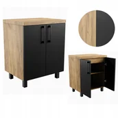 Szafki łazienkowe - Szafka Łazienkowa Stojąca Pod Umywalkę Dąb Złoty Craft Czarne Fronty 60cm - miniaturka - grafika 1