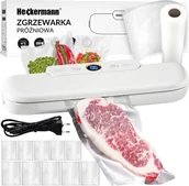 Zgrzewarki do folii i pakowarki próżniowe - Heckermann Zgrzewarka próżniowa do pakowania żywności Heckermann JL-VS8808 + folia 20x600 cm - Biały - miniaturka - grafika 1