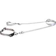 Smycze dla psów - FIT+FUN Zestaw Obroża + Smycz jasnoszary M - miniaturka - grafika 1