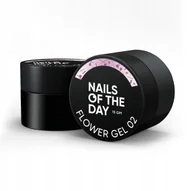 Żele do paznokci - NAILSOFTHEDAY Flower gel 02 - różowy żel budujący z kwiatami, 15 ml - miniaturka - grafika 1