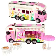 Akcesoria dla lalek - Kamper Dla Lalek Rozkładany Samochód Auto Cukiernia Światło Dźwięk Napęd - miniaturka - grafika 1