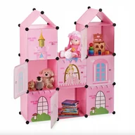 Domki dla lalek - Regał dziecięcy modułowy różowy szafka zamek motyw księżniczki bajkowy - miniaturka - grafika 1