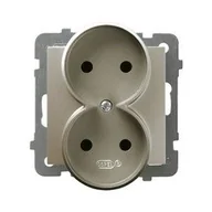 Gniazdka elektryczne - Ospel AS satyna gniazdo podwójne do ramki GP-2GR/m/45 GP-2GR/m/45 - miniaturka - grafika 1
