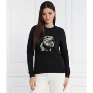 Bluzy damskie - Karl Lagerfeld Bluza boucle karl | Regular Fit - miniaturka - grafika 1