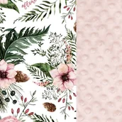 Koce i narzuty dla dzieci - LA MILLOU LEKKI KOCYK MINKY - M - WILD BLOSSOM - POWDER PINK - miniaturka - grafika 1
