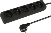 Listwy zasilające - 98-771# Przedłużacz sieciowy pr-570p 5-gniazd z uziemieniem 1,5m czarny 3x1,5mm - miniaturka - grafika 1