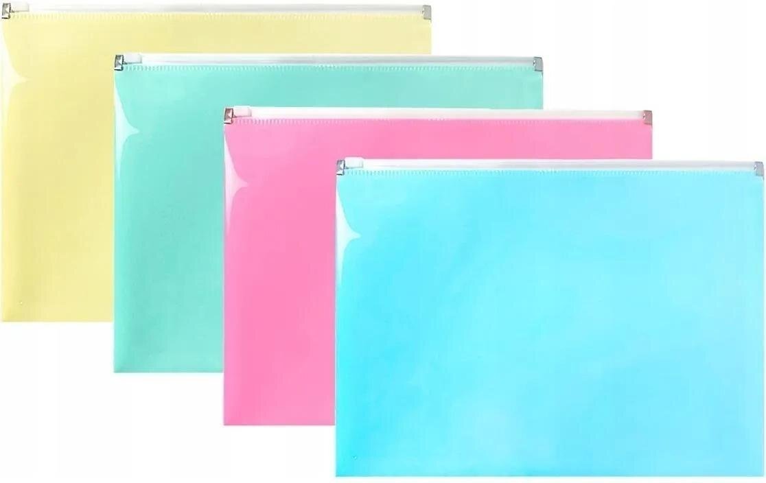 Biurfol Teczka na suwak A4 PP pastel mix 10szt EDUKAMP