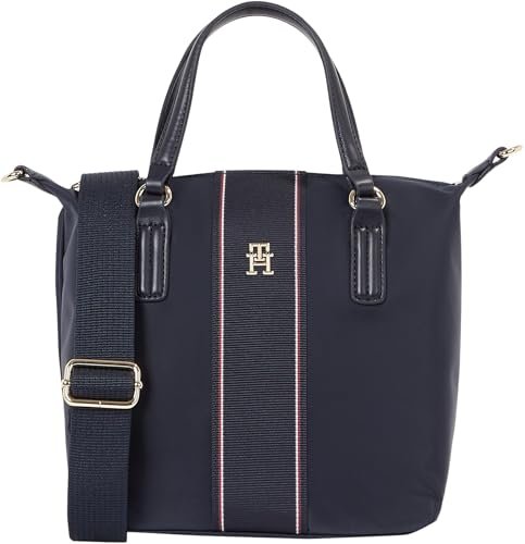 TOMMY HILFIGER Damska torba na ramię Poppy Small Tote Corp Aw0aw17204, Niebieski (Space Blue Corp), One Size