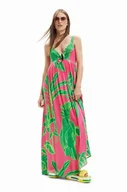 Sukienki - Desigual sukienka kolor różowy maxi oversize - miniaturka - grafika 1
