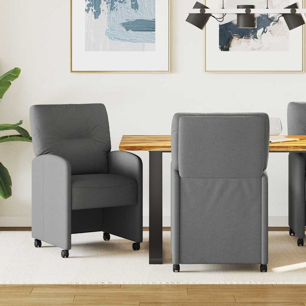 vidaXL Krzesła jadalne 2 pcs ciemnoszary 57 x 67 x 95 cm tkanina